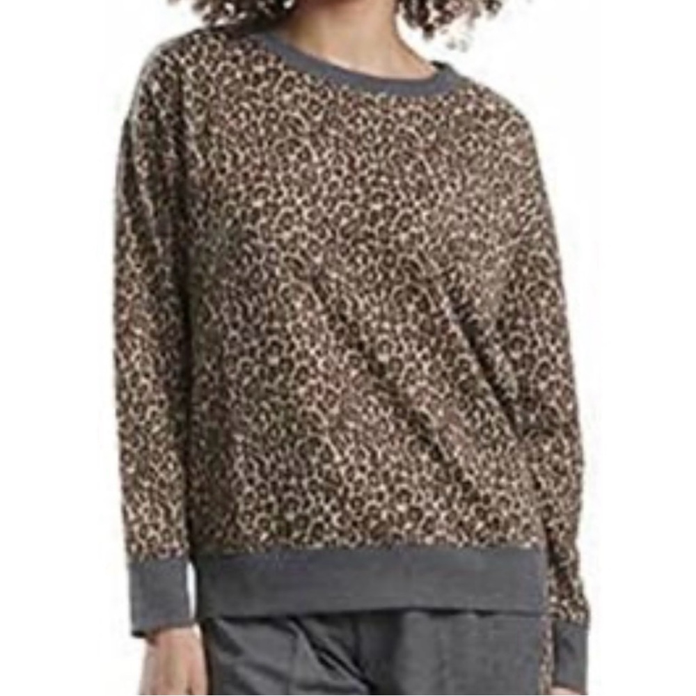 SPLENDID crew neck leopard print sweatshirt in XXL size